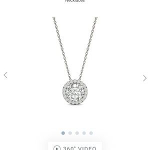 1.25 carat round cut diamond necklace 18k white gold chain